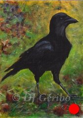 phoca thumb l black crow walking painting by artist dj geribo
